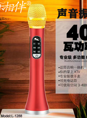 40瓦大功率K歌宝 无线麦克风 自带音响一体机 快乐相伴L-1288便携