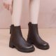 2025新款 加绒保暖棉鞋 英伦休闲皮鞋 马丁靴女冬季 厚底增高工装 短靴