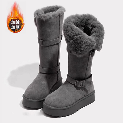 高筒雪地靴加绒加厚棉鞋
