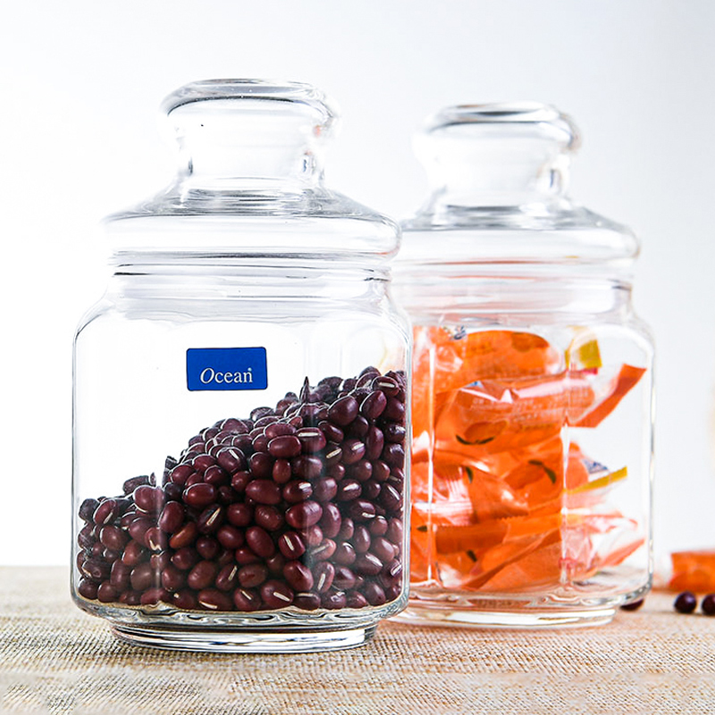 Ocean鸥欣进口透明玻璃八角密封罐防潮密封干果罐子茶叶零食杂|msdalam kategori pinggan mangkuk, set teh, caddy teh - dari Buy2taobao.com untuk memberikan perkhidmatan ejen Taobao profesional membeli