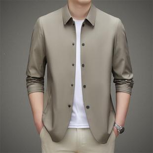 休新外款 PP男装 品牌男士 2301 夹克翻领中年套商务闲茄时尚 春秋季