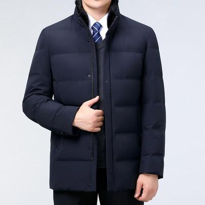 高品服羽绒男5818-J中老年冬装加厚轻薄休闲白鸭绒质中年士爸爸装