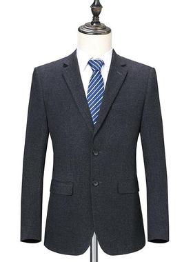 秋冬加厚款高档55521西套装男士服务休闲职业装毛呢中商年工正装