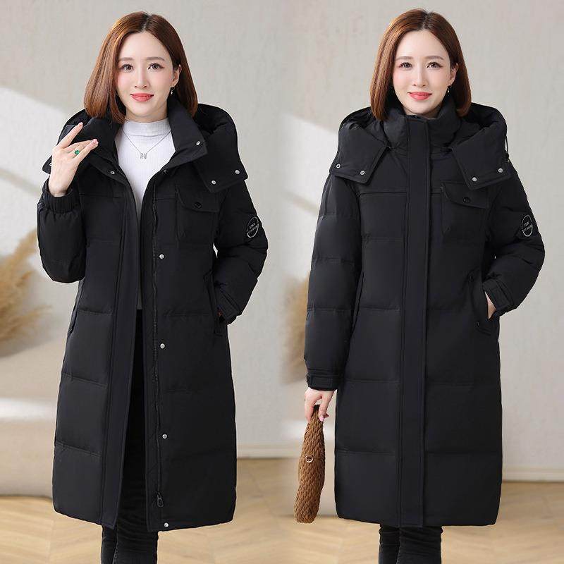 专柜同绒外款羽妈绒服女中长款套冬季新款加厚白8809鸭服中年妈装