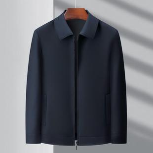 男装 款 新羊毛夹克男商务领毛料纯色百翻搭茄克休闲爸装 Y秋季 2508