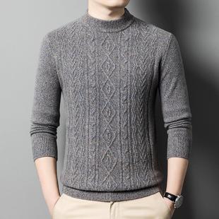 青年爸毛爸山装 KK时尚 打 9522 羊绒男秋冬加半高领衣保厚暖针织衫