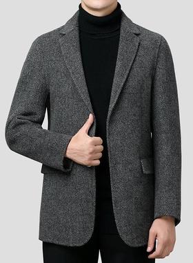 秋冬季外套商务中青年端时休闲双尚面呢大2125-M衣高西男服新款羊
