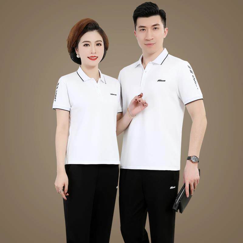夏夏77401584季团购侣运服套装翻领短袖恤休动闲运动装男女装外情