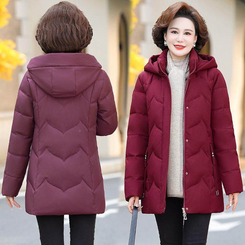 款中年妈妈新装中长8863款冬服白鸭绒季女装羽绒加厚连帽可拆外套