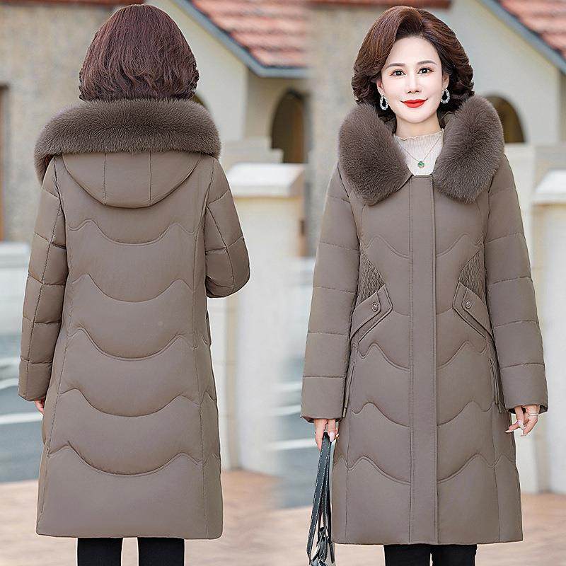 轻奢中长膝款过约秋冬松加8830厚洋气高贵外套中老年妈妈宽简羽绒