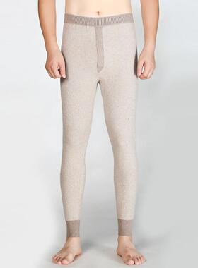 冬裤保季羊绒裤男WNZ士厚款羊毛针织底无缝弹力毛线裤打高腰暖裤