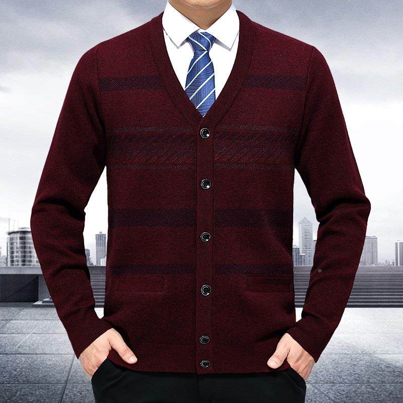 新款冬羊绒秋开衫HCE男老年织领条纹休闲爸爸装中羊毛针毛衣外套,个性定制/设计服务/DIY,工作服/校服/商务服定制/加工,淘宝优惠券,粉丝福利购,淘宝优惠卷