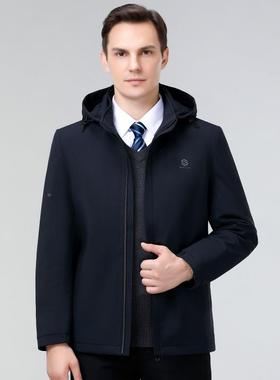 套秋冬季新款男士保棉衣外中年短款连帽暖棉服防寒高23888-C档棉
