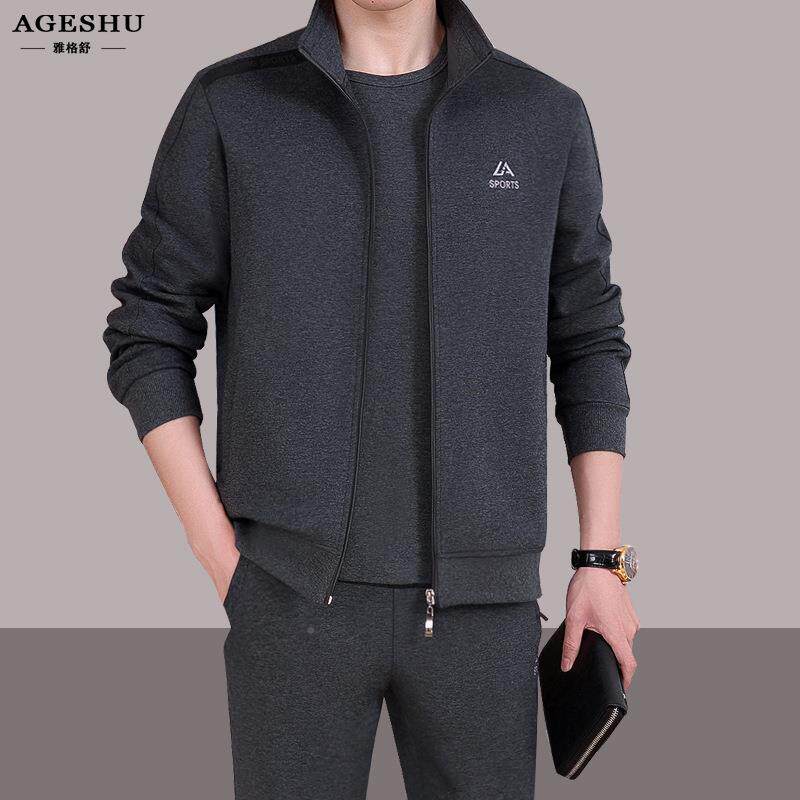 中装老年动服套男士春运tb-68047秋季休闲新款宽松爸中年爸秋装三