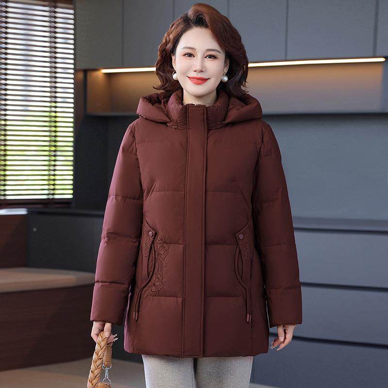 中妈妈羽年A53绒服冬装新款时尚衣减龄小子上中老年女秋个冬外套