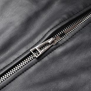 海宁皮绵衣2205 羊皮闲中大年口袋外 BB男休翻领机车皮夹克年冬季