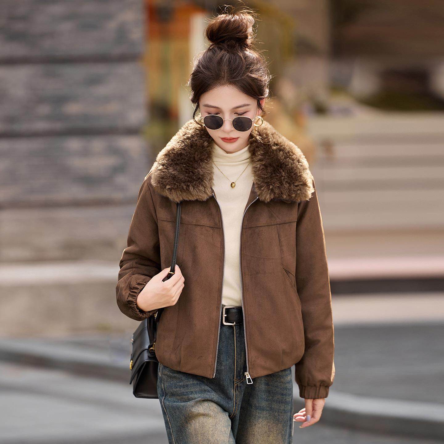 加绒加厚8957-W6保绵秋羊皮款外套女冬暖新款复古气质百搭棉服短,女装/女士精品,短外套,淘宝优惠券,粉丝福利购,淘宝优惠卷