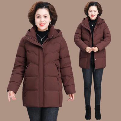 中羽妈妈棉衣女季新款年爆款宽松冬大25-828码中老年人女装绒棉服