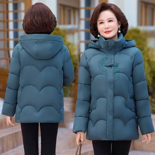 冬高鸭档中老年羽绒款服女冬妈妈加厚大码奶太奶老太绒8816外套