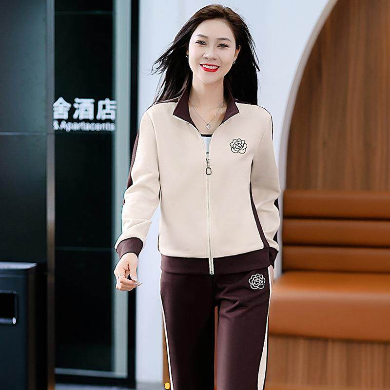 运开动衣套装女春73342973季新款洋女士立秋领衫休气闲装两件套