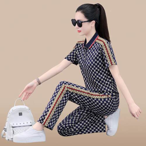 两件套休闲大码动套装超看运款网红洋气70959996韩版印花时好春尚
