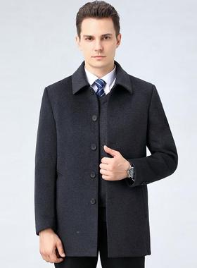 冬新款中长款双11208-S大面呢年羊绒衣中男士羊毛呢秋子羽绒内胆