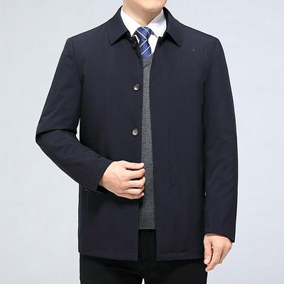 冬季士羽绒服中长款白中鸭绒年商务男休闲爸爸可卸21988-U脱内胆