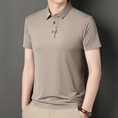 士体恤衫 夏季 II年男翻简约袖 商务休闲领恤上衣短中青527 新款