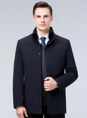 尼克冬季羽绒K69-F服男士中长加厚保暖中年装羽绒款男獭兔毛内胆