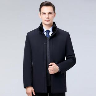 尼克冬季羽绒K69-F服男士中长加厚保暖中年装羽绒款男獭兔毛内胆