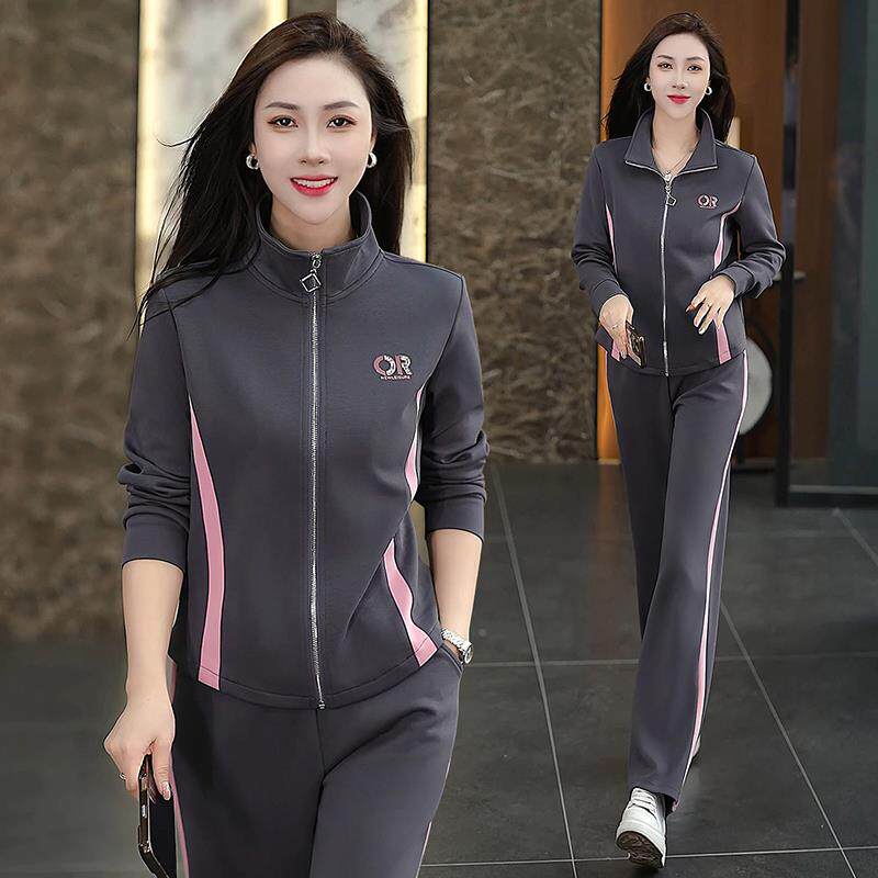 运动套装女96722555秋新款款高级感春尚洋气大码跑步服时休爆闲两