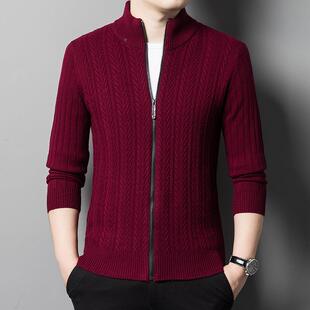 青中年绒男羊休闲时衫 毛衣男开衫 士尚加厚款 YA羊毛衫 外 L3012 冬季
