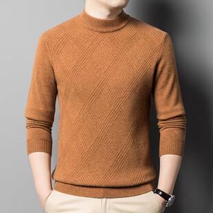 男士 YA领保暖毛衣厚针织羊毛衫 羊休绒衫 闲圆LH601 加中冬年男装 季