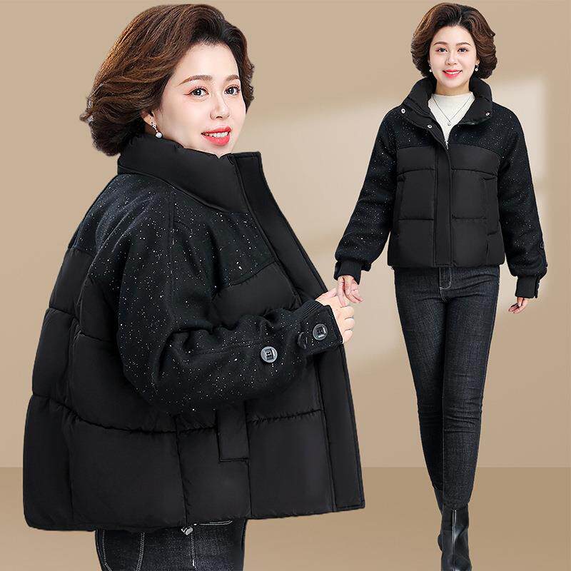 妈秋妈冬30-8522装棉服气棉袄小个子婆婆冬短洋款棉衣中老年女装