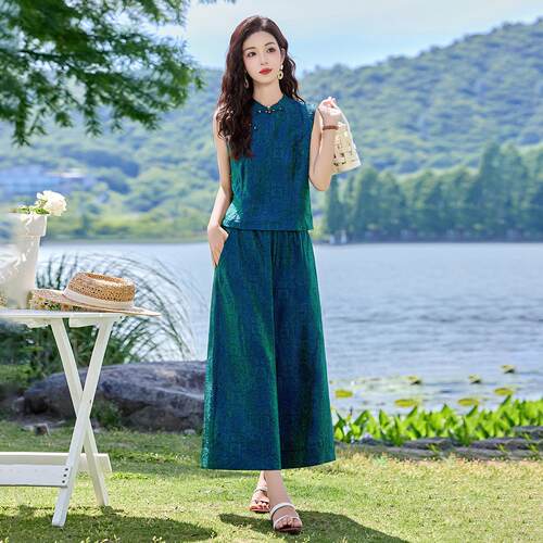 套套装YH61装女装新款闲夏气休时尚洋气减龄套显瘦穿搭质两件裤