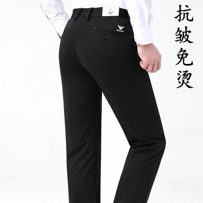 中年爸秋冬档新款休筒闲裤品牌厚款男士高商务桑142蚕丝免烫爸直