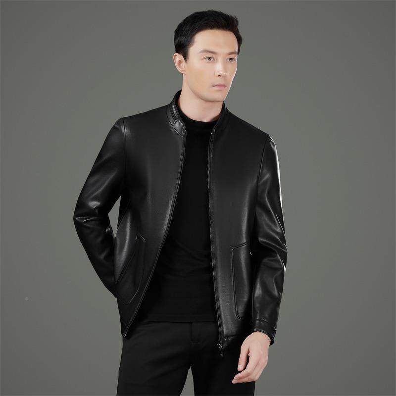 海季宁绵羊皮真皮皮衣男秋冬加绒宽松8065皮夹克青年爸中装立爸领,户外/登山/野营/旅行用品,其他户外服装,淘宝优惠券,粉丝福利购,淘宝优惠卷