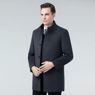 牌冬羊毛双品面外爸套中长大衣男大款可拆羽绒8507内胆爸装立领休