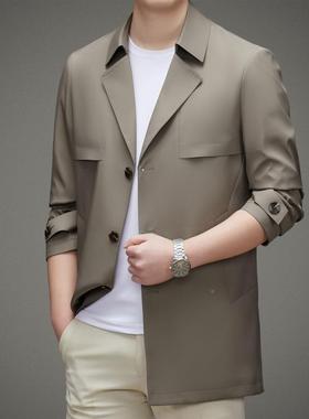 春季秋新款22806-s9西领风男士衣商务休闲纯色中年外套中长装款爸