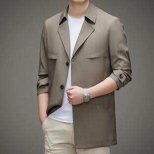 春季秋新款22806-s9西领风男士衣商务休闲纯色中年外套中长装款爸