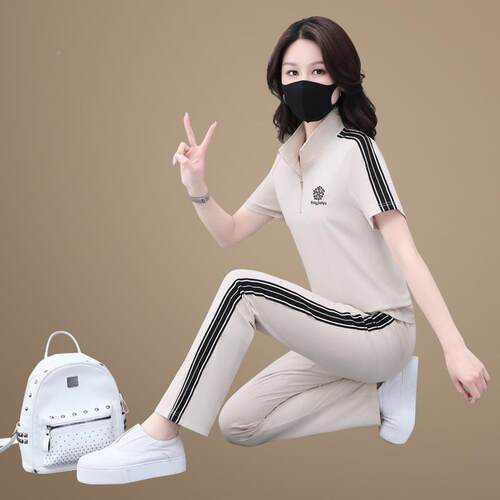 季新款时夏尚闲动套运装女年轻71139938妈妈韩版洋休气减龄气质两