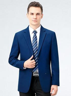 年服男休闲秋季闲宽松纯色中老年休西5153装男西外套中单西上衣爸