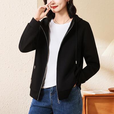 款外套女春秋新高级感减龄质BYR显瘦连款帽卫衣短款休闲服气上衣