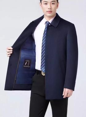 新款秋冬男羽绒羊内胆夹克羊大衣88705商务休闲绒大衣外绒保暖男