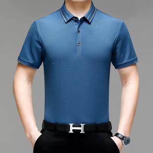 桑蚕丝男装衫短袖季宽大码男式闲上夏衣休免WO800烫松男士恤