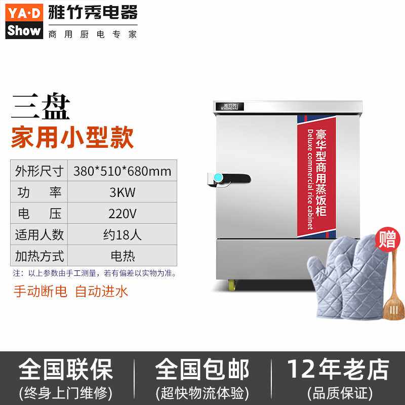 定制雅竹秀蒸饭柜商用蒸包炉电蒸箱全自动 燃气小型蒸饭车机食堂