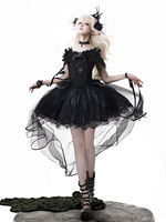 Original official Star Swan Dream lolita dark Gothic style girl dress, wedding daily short-sleeved dress thumbnail 7