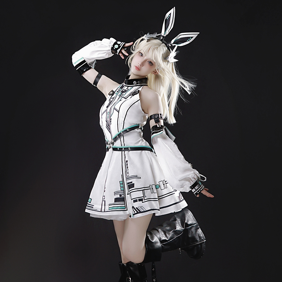 原创正版未来战姬lolita机械少女亚文化赛博朋克风套装兔耳连衣裙