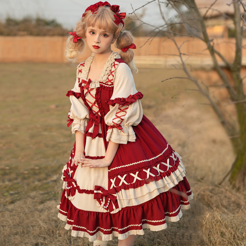 原创正版白雪公主lolita洋装少女感甜美公主裙洛丽塔op短袖连衣裙