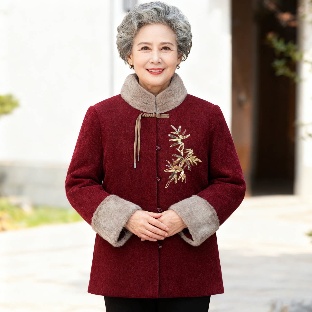 奶奶冬装棉服外套老年人妈妈冬天加厚国风棉衣60岁70老太太棉袄80